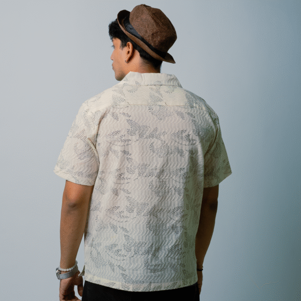 JACQUARD OFF-WHITE UNISEX SHIRT - Image 2